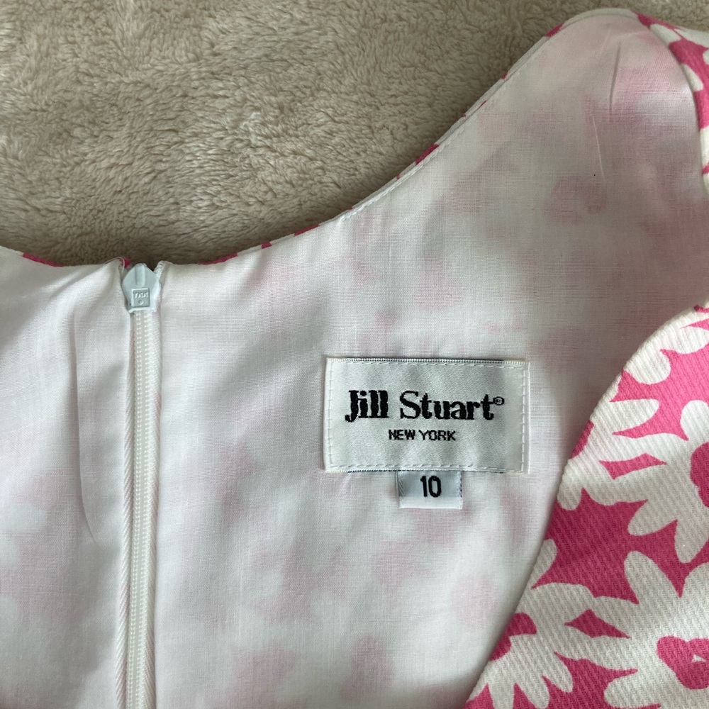 Jill Stuart Pink & White Floral Fit & Flare Dress Size 10 - Picture 3 of 5